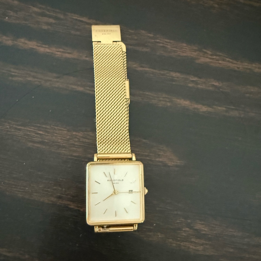 Rosefield Boxy Gold Tone Watch